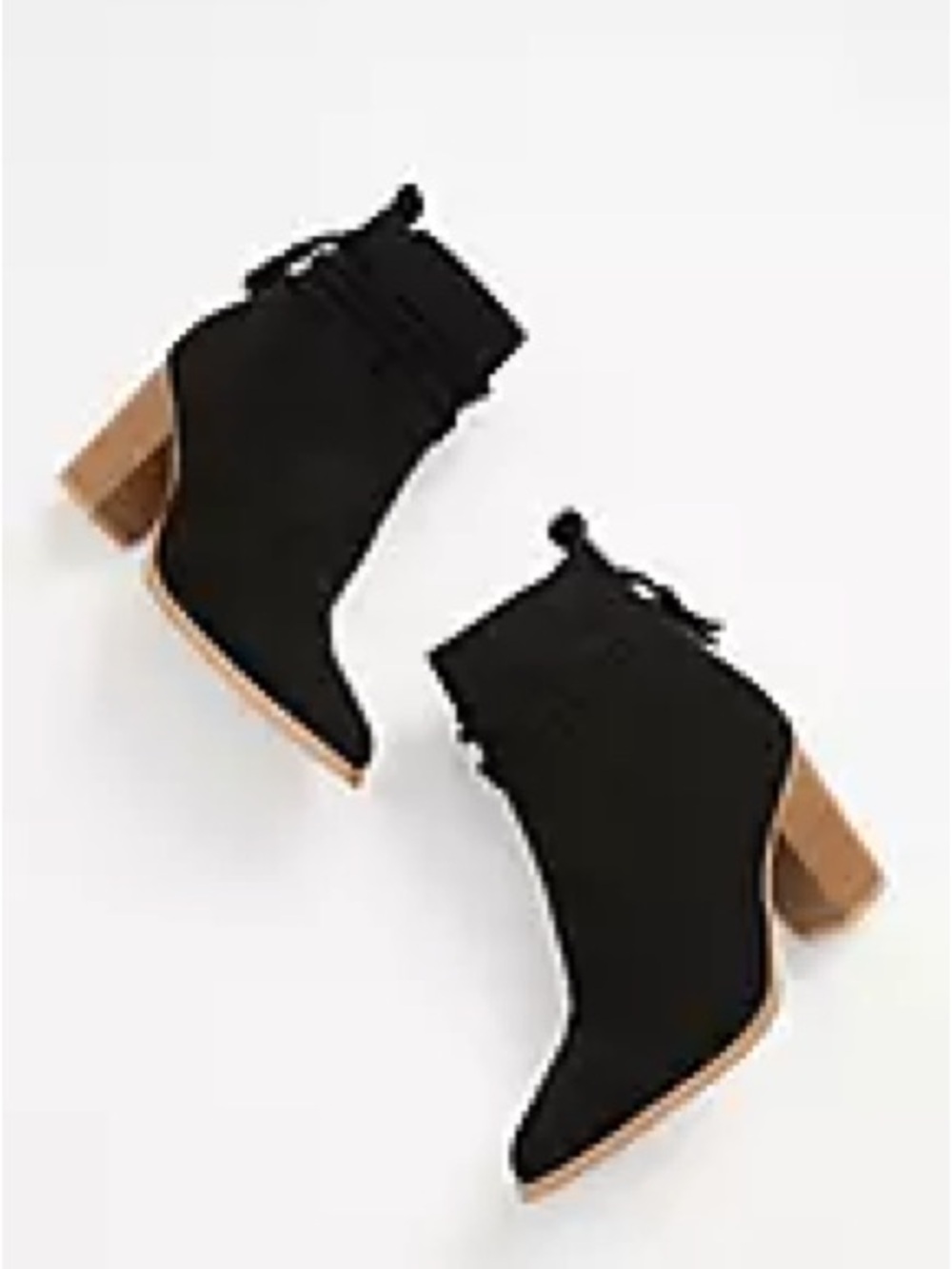 Maurices Brooklyn Black Suede Ankle Wedge Booties with Tassel Wrap